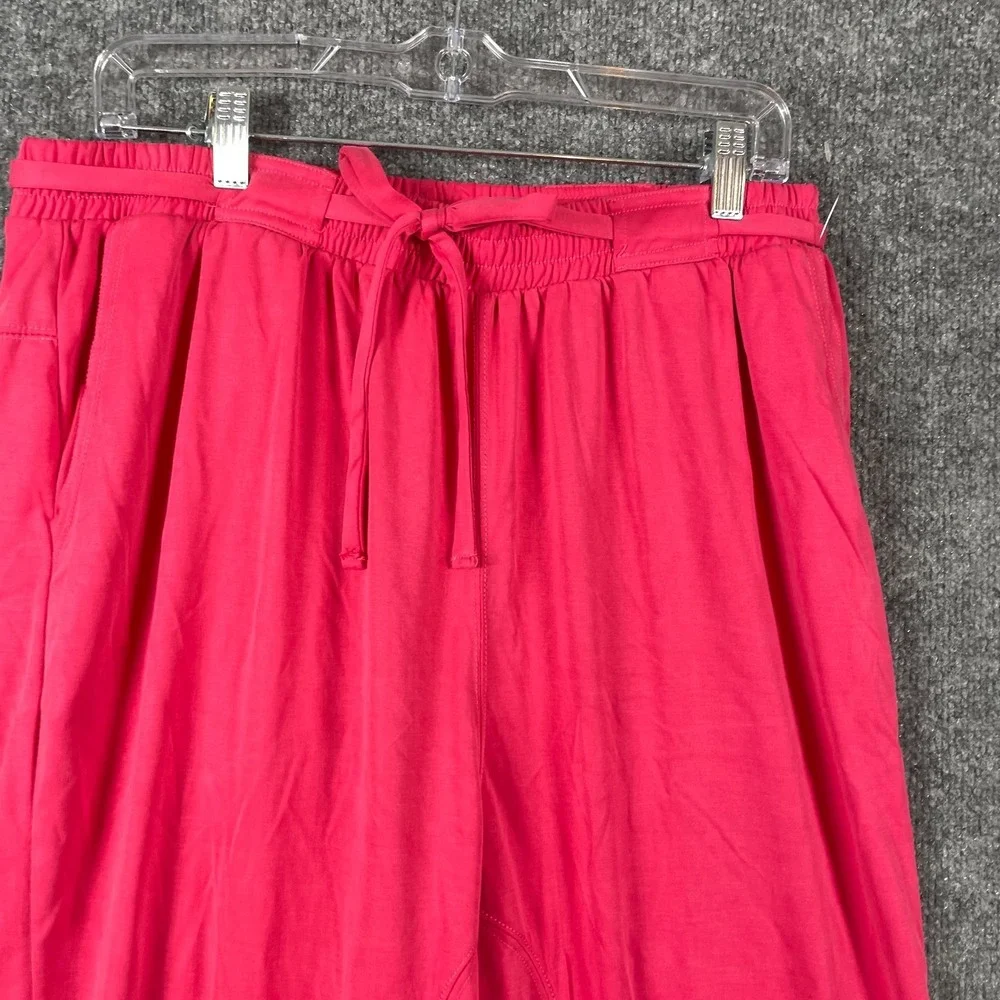 Anthropologie Pants Womens Medium Pink Pull On Drawstring Pockets Cropped‎ $88